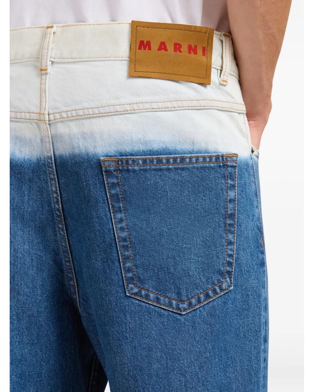 Marni Blue Bleached Five-Pockets Jeans for men