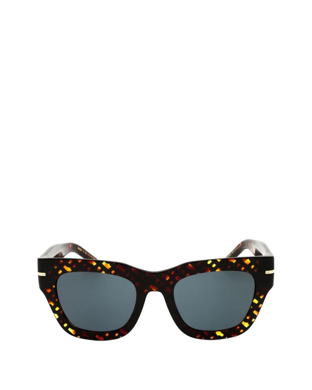 Boss Black Tortoiseshell-Effect Rectangle-Frame Sunglasses