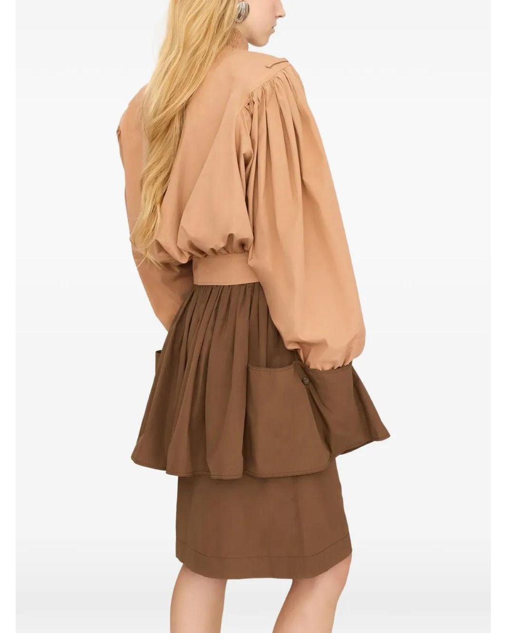 Chloé Popeline Jack Met Ruches in het Brown