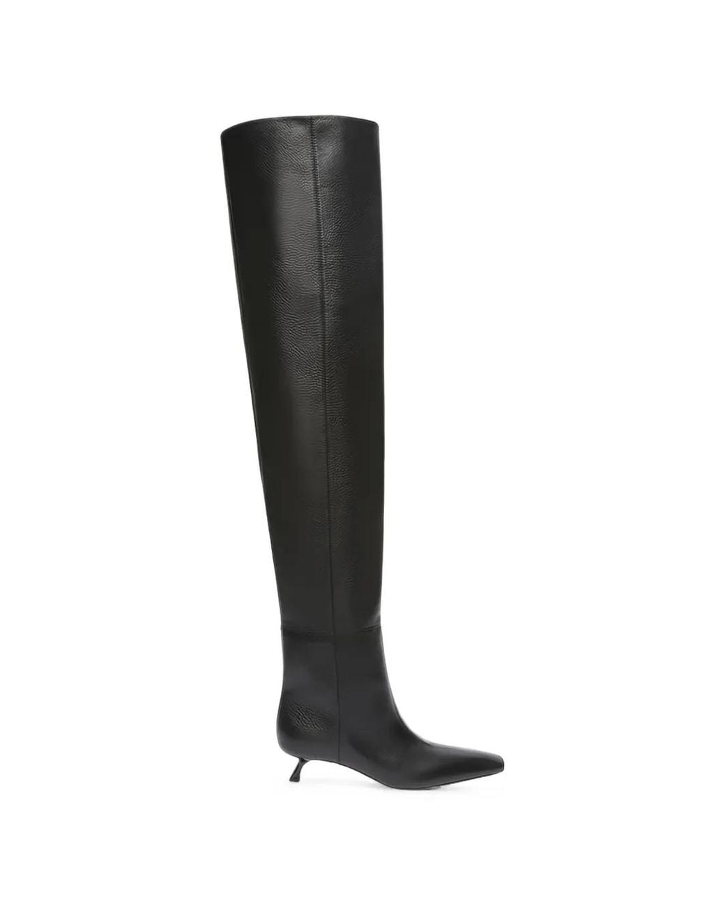 Sportmax Black Square-Toe Over-The-Knee Boots