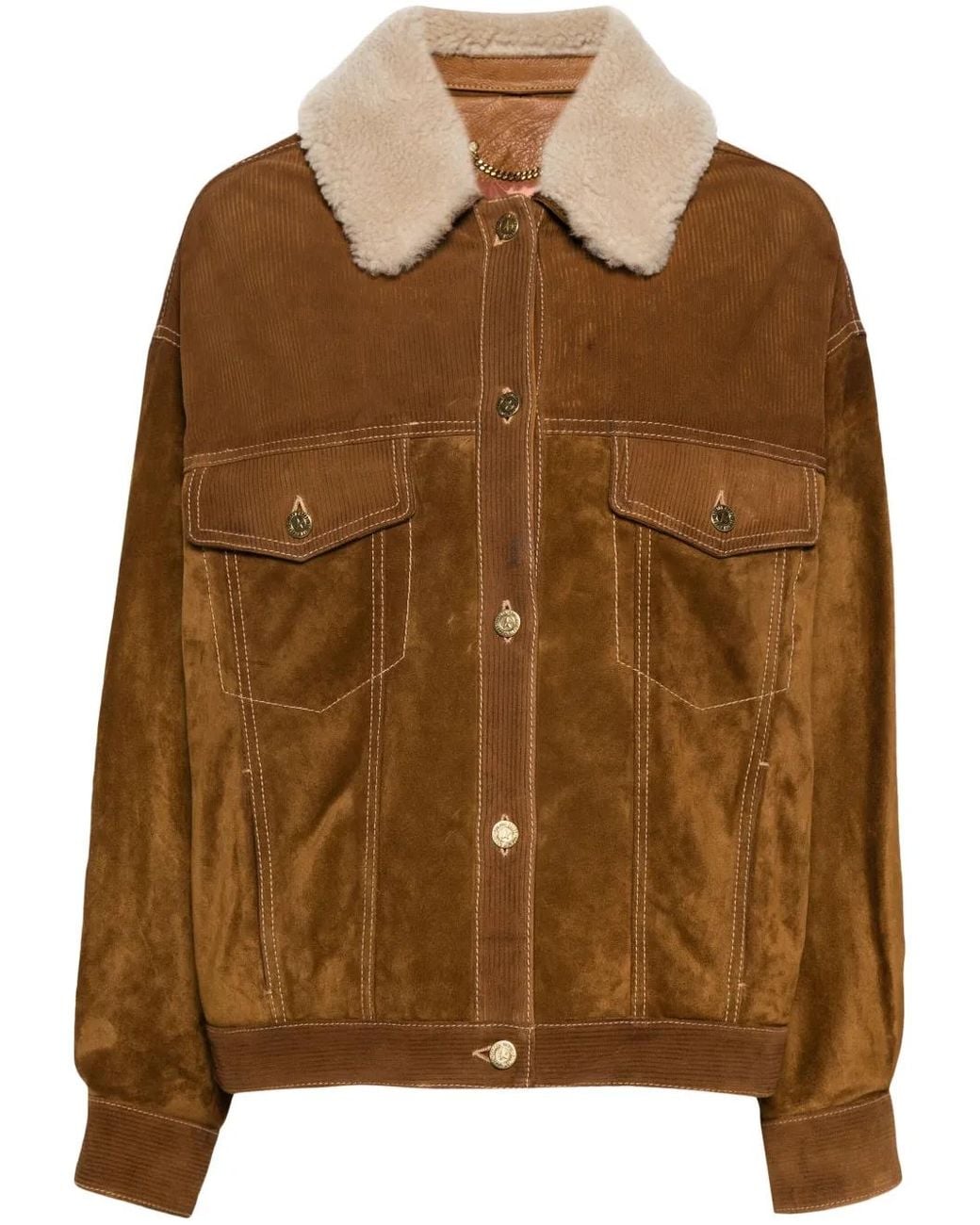 Golden Goose Deluxe Brand Brown Db Leather Suede Jacket Tobacco