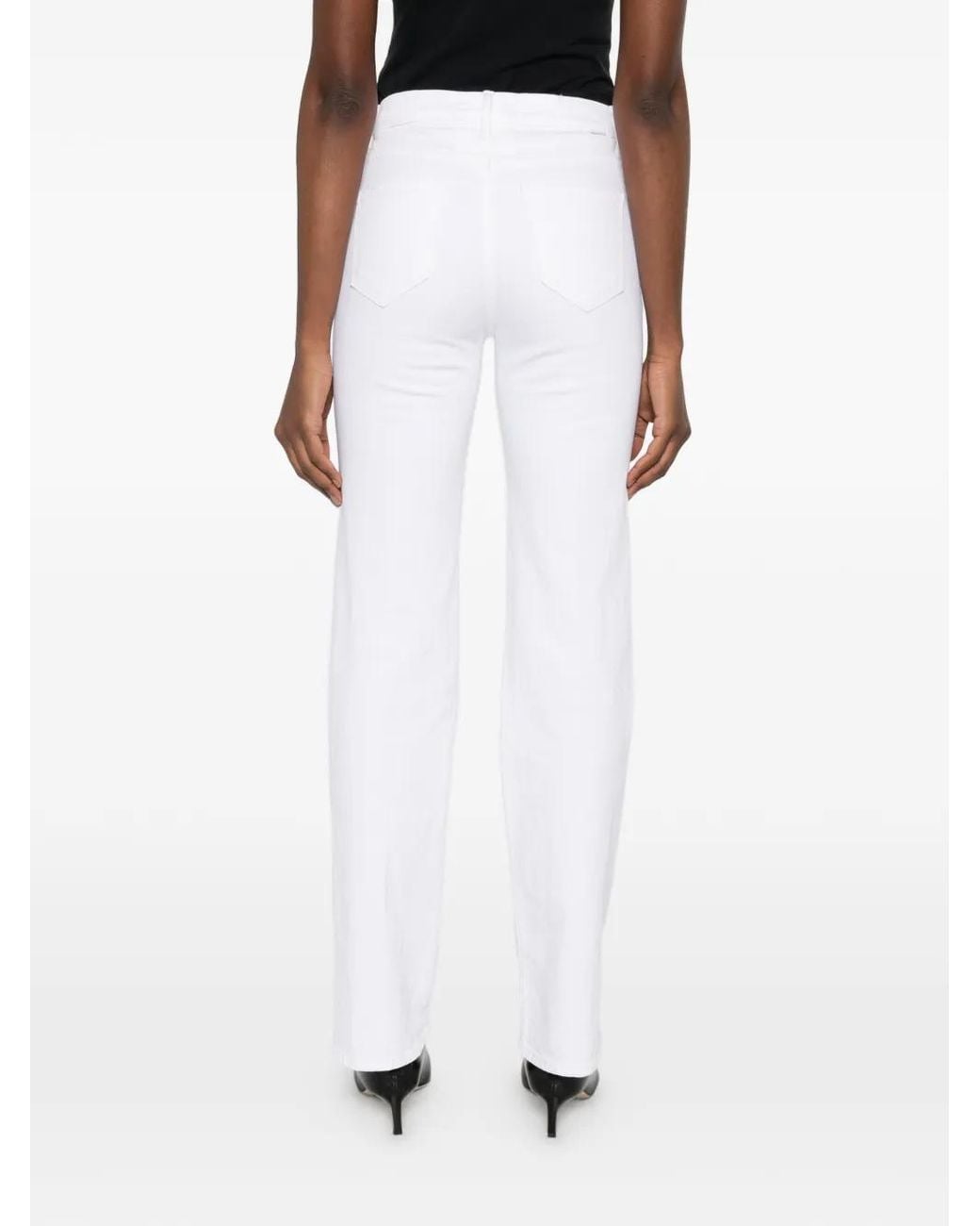 Mother White Straight Jeans