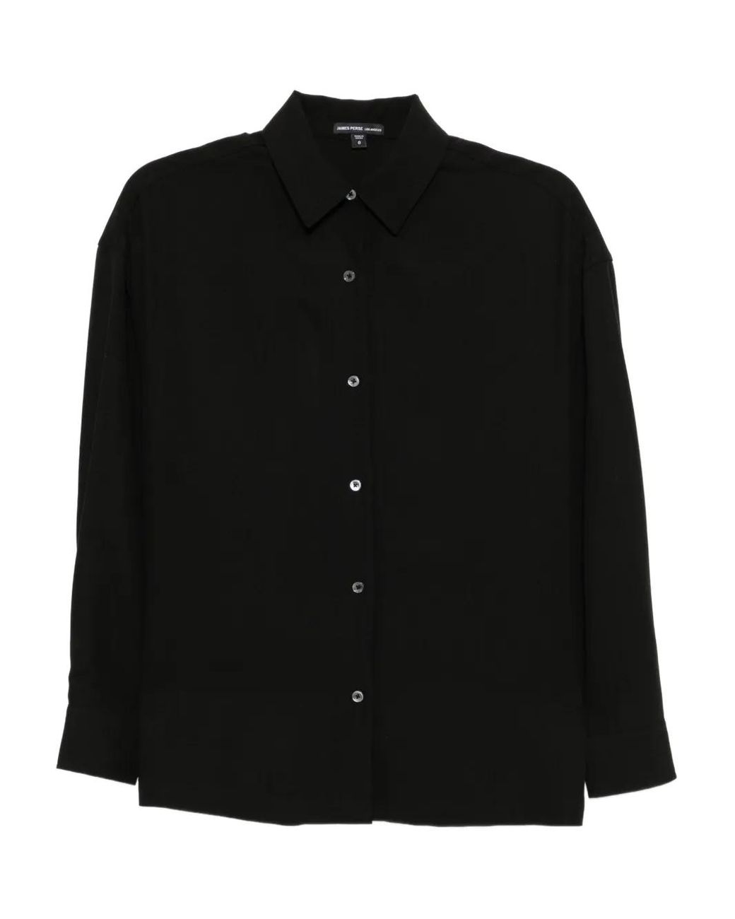 James Perse Black Button-Up Blouse