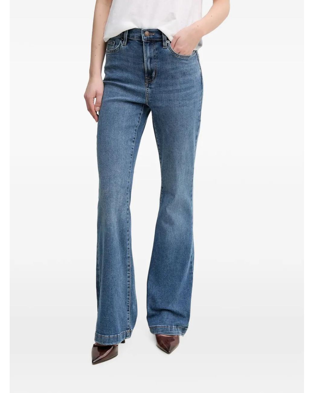 DKNY Blue High-Waist Flared Jeans