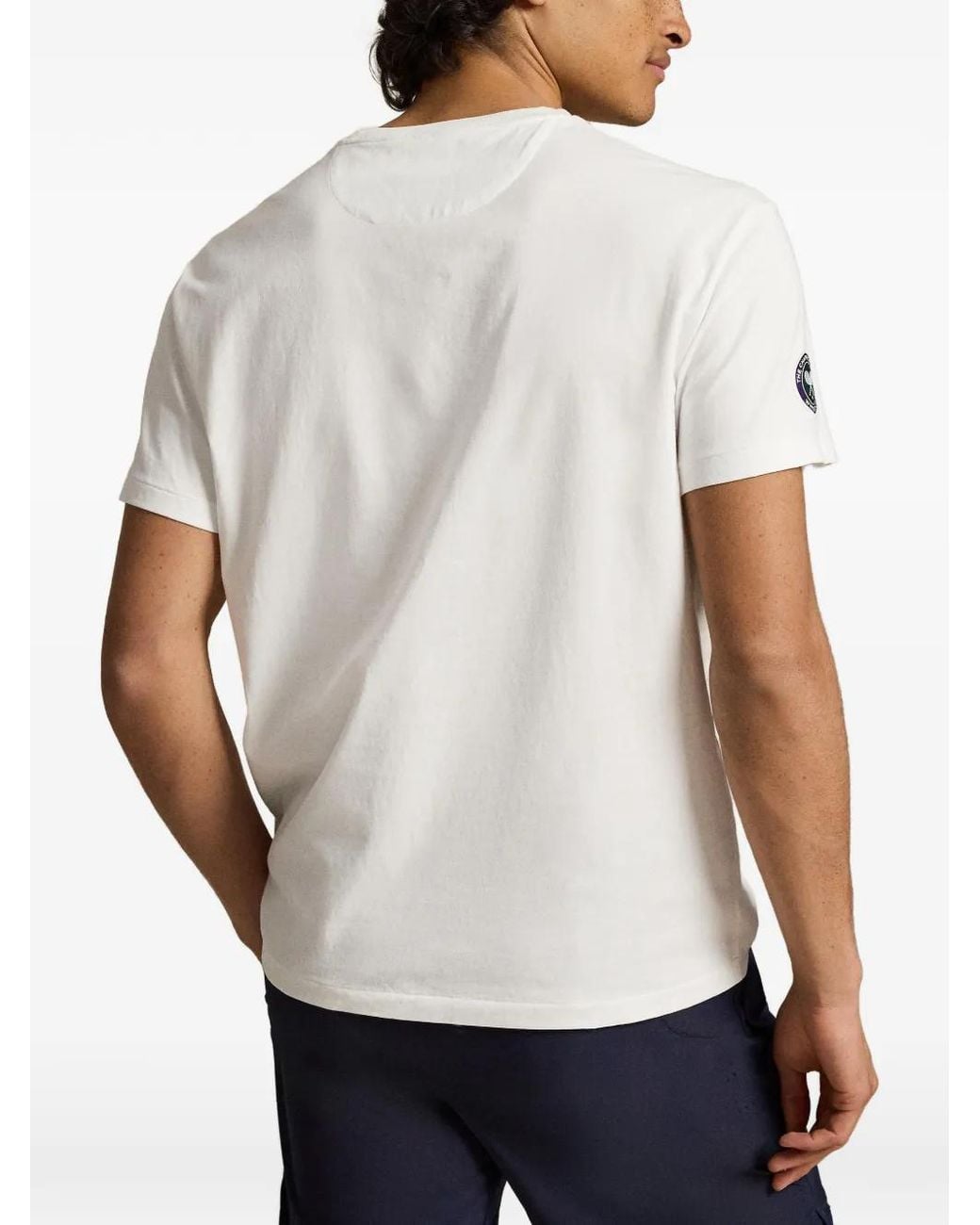 Polo Ralph Lauren White X Wimbledon Classic-Fit Polo Bear Cotton-Jersey T-Shirt for men