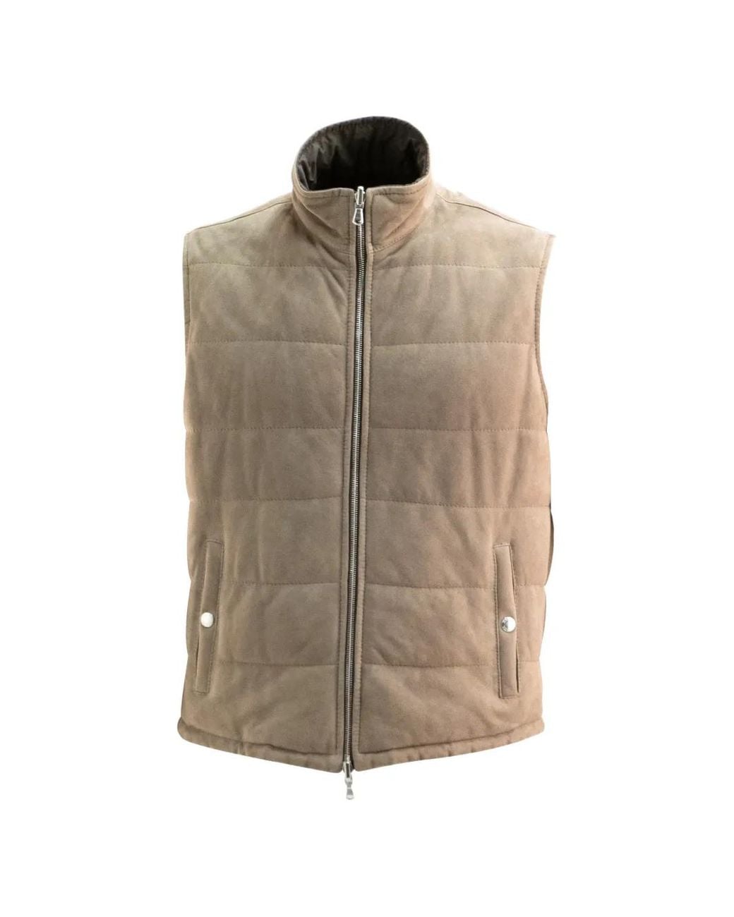 Barba Napoli Natural Zip-Up Quilted Gilet for men