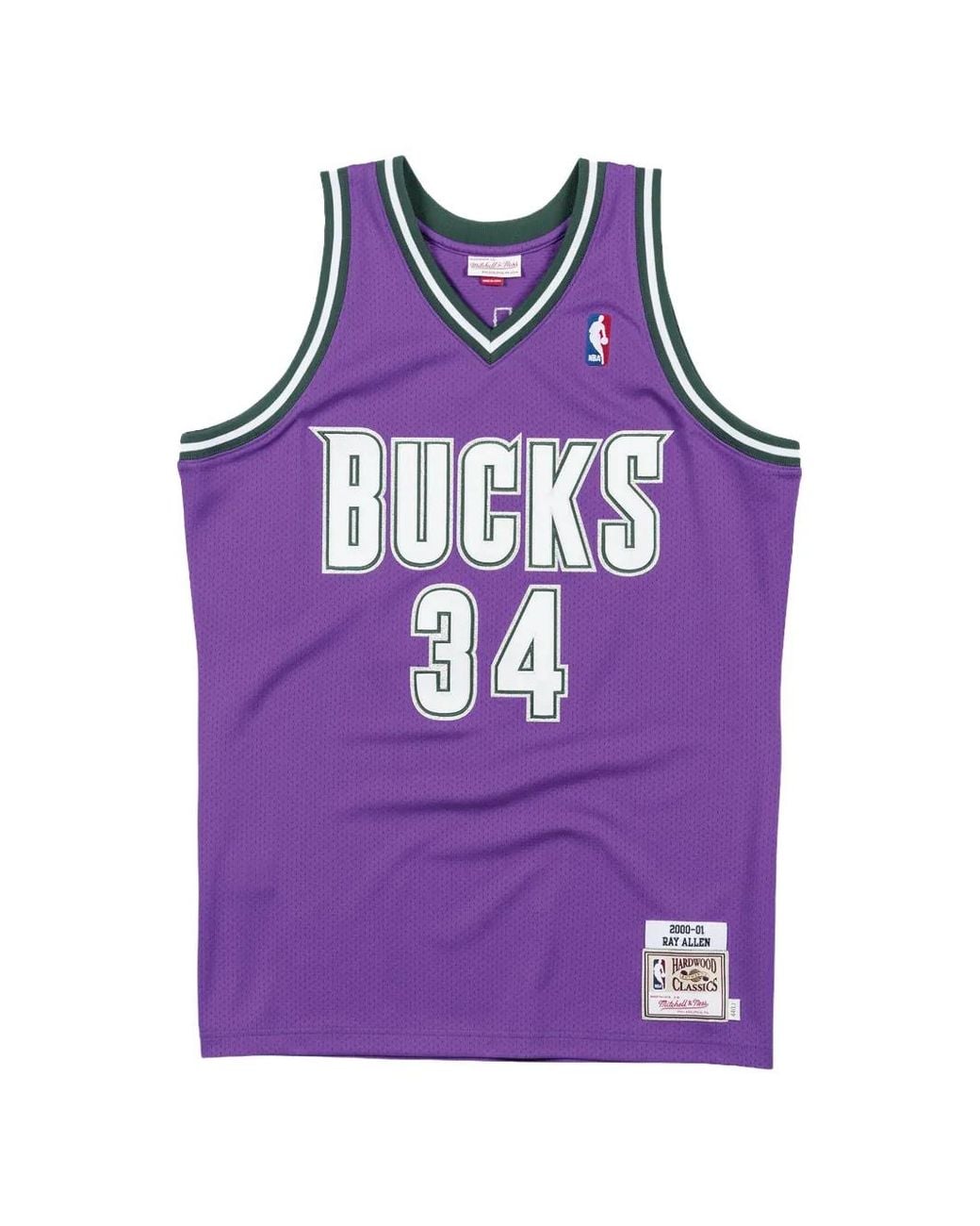 Mitchell & Ness Purple Nba Authentic Jersey "Milwaukee Bucks Ray Allen #34" Tank Top for men