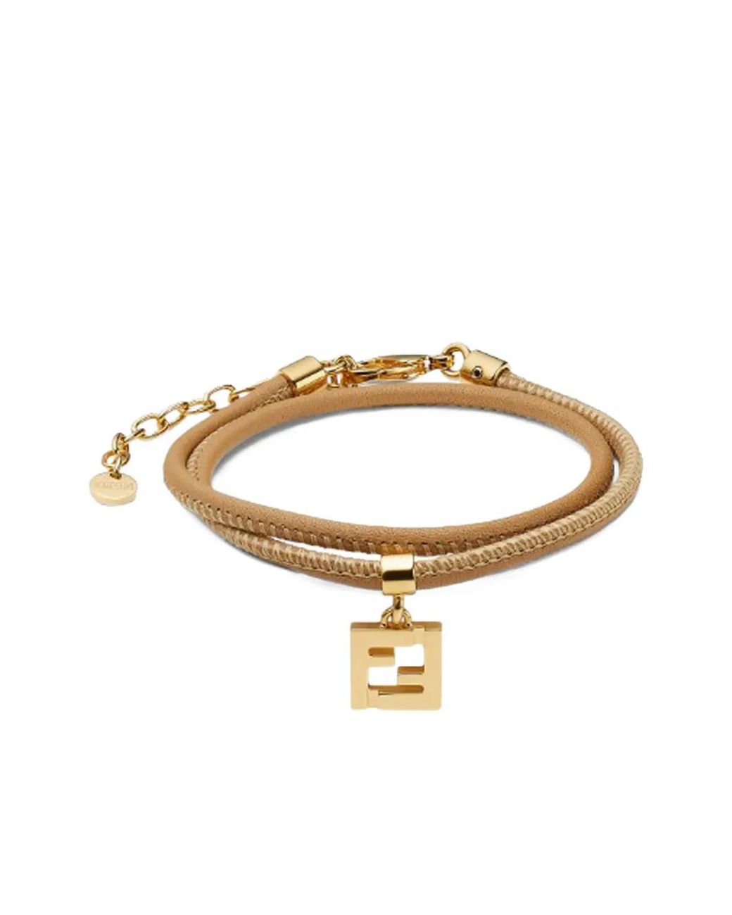 Fendi Metallic Forever Leather Bracelet
