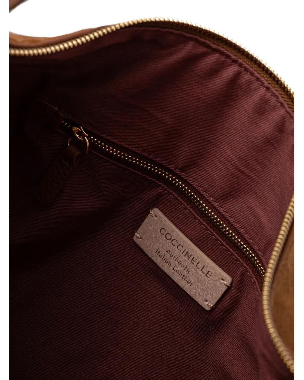Coccinelle Brown Suede Logo-Print Tote Bag