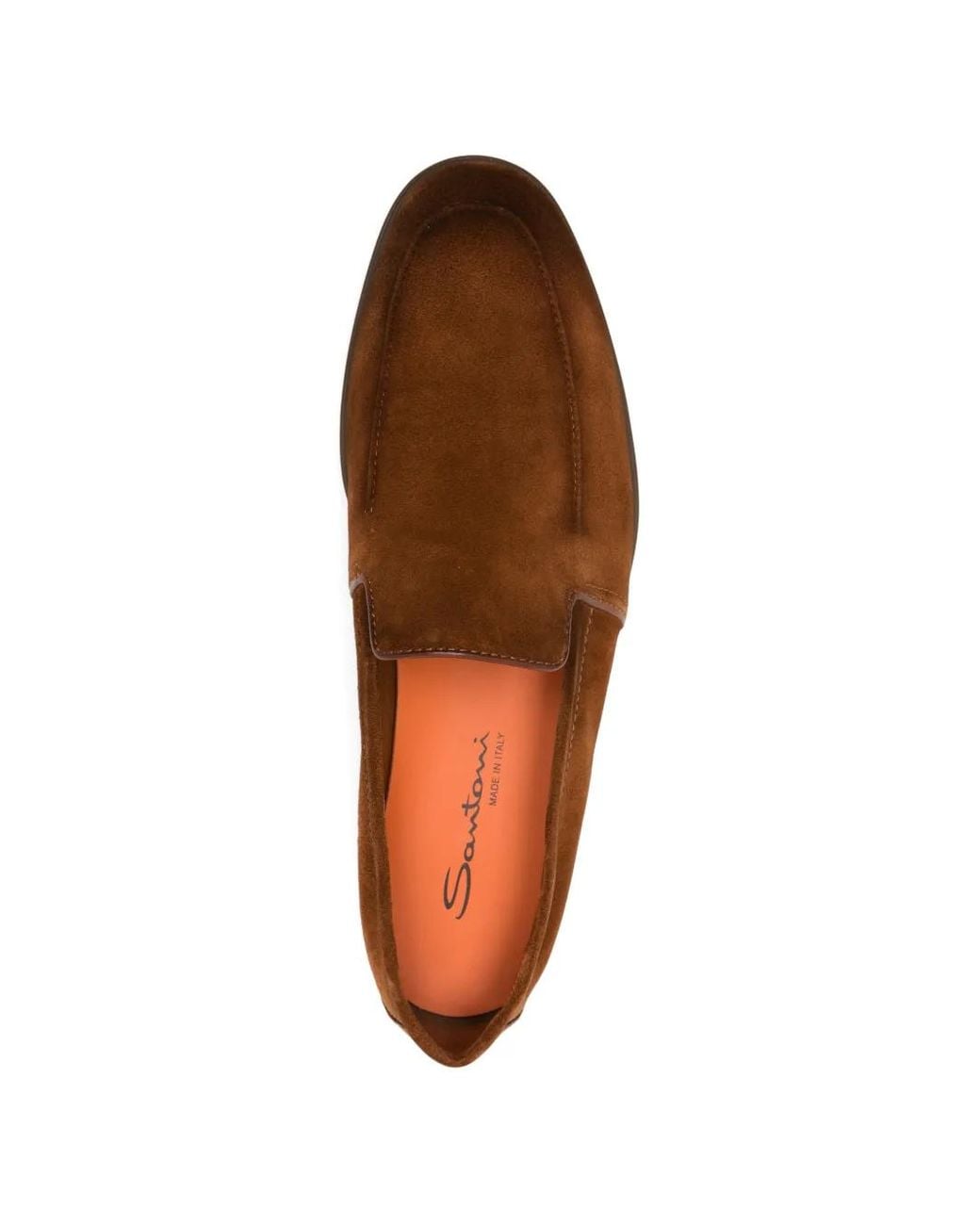 Santoni Brown Slip-On Loafers for men