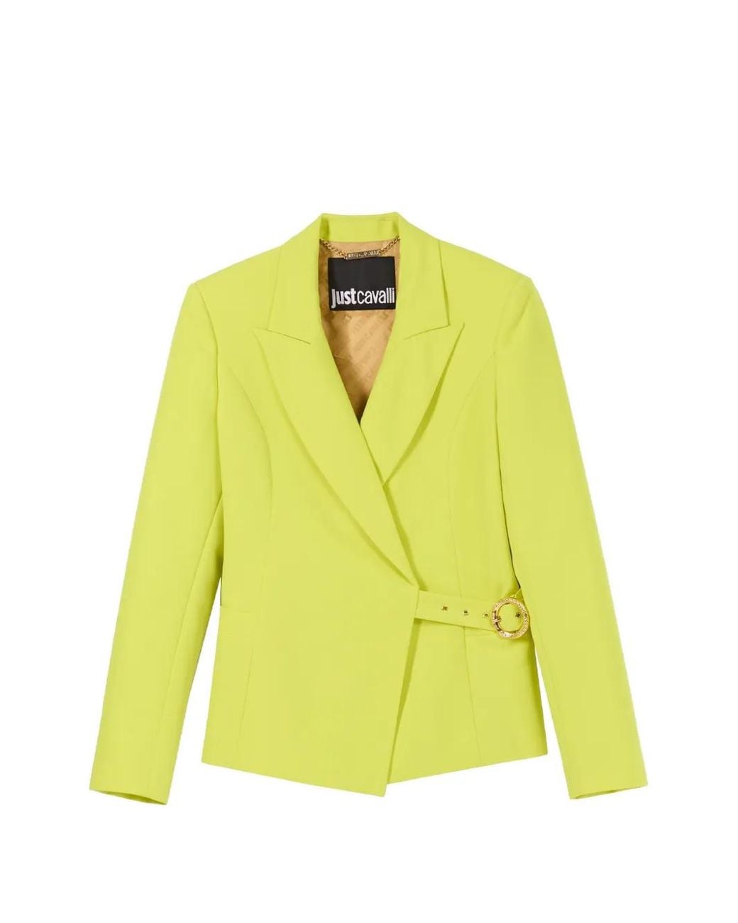 Just Cavalli Yellow Buckle-Fastening Blazer