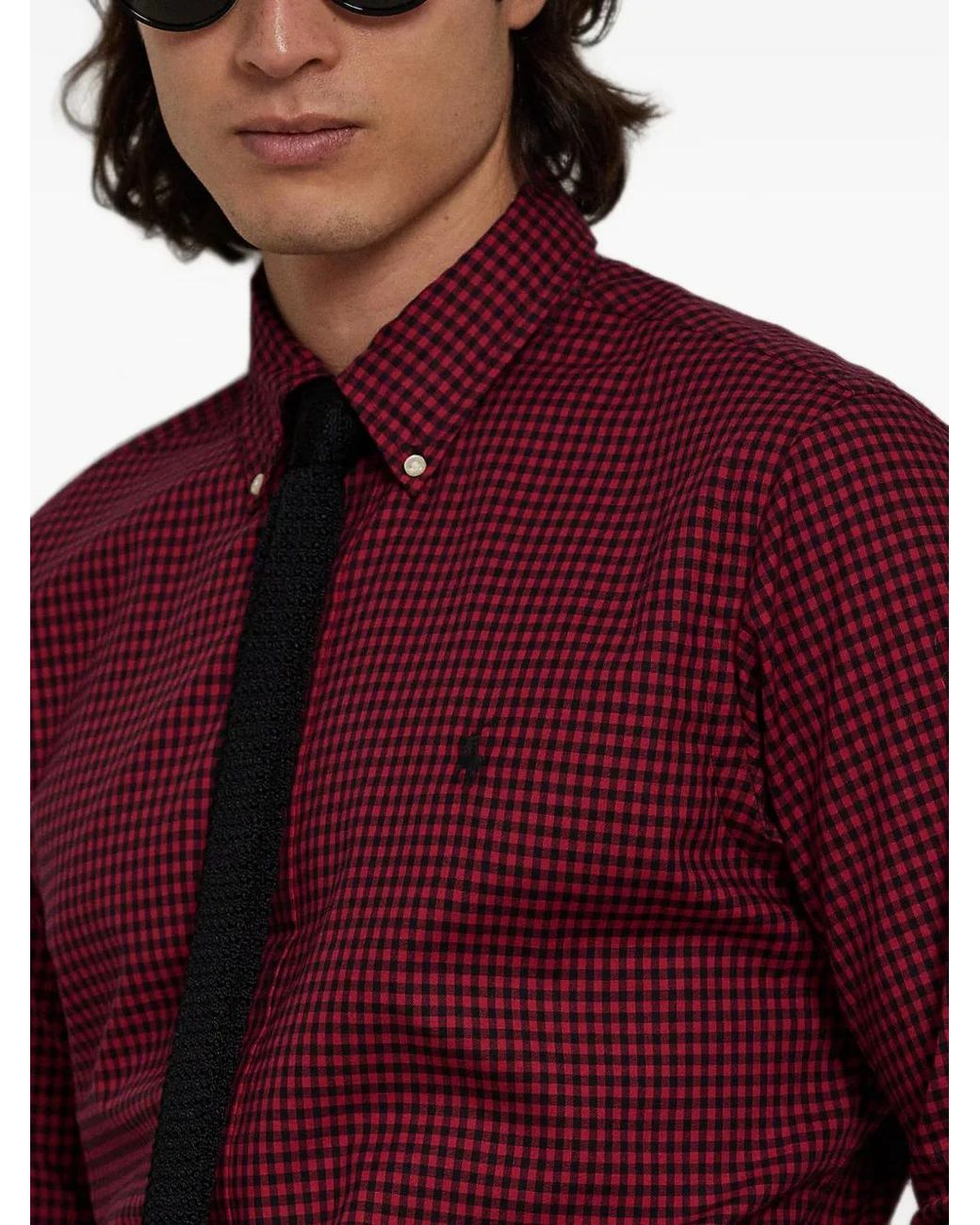 Polo Ralph Lauren Red Gingham-Check Button-Down Shirt for men