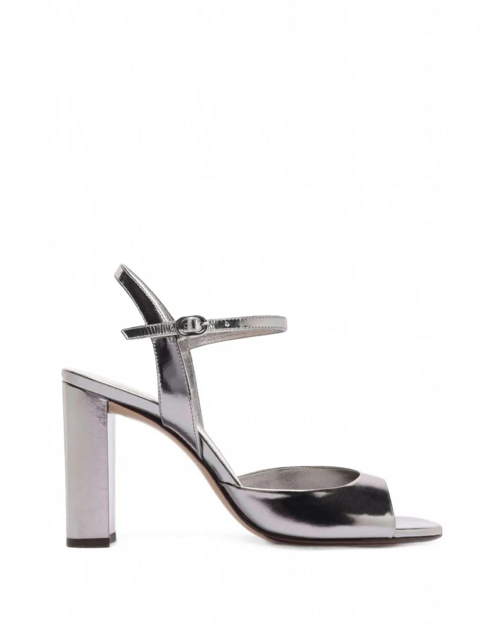 Alexandre Birman White Amy Metallic Leather Sandals