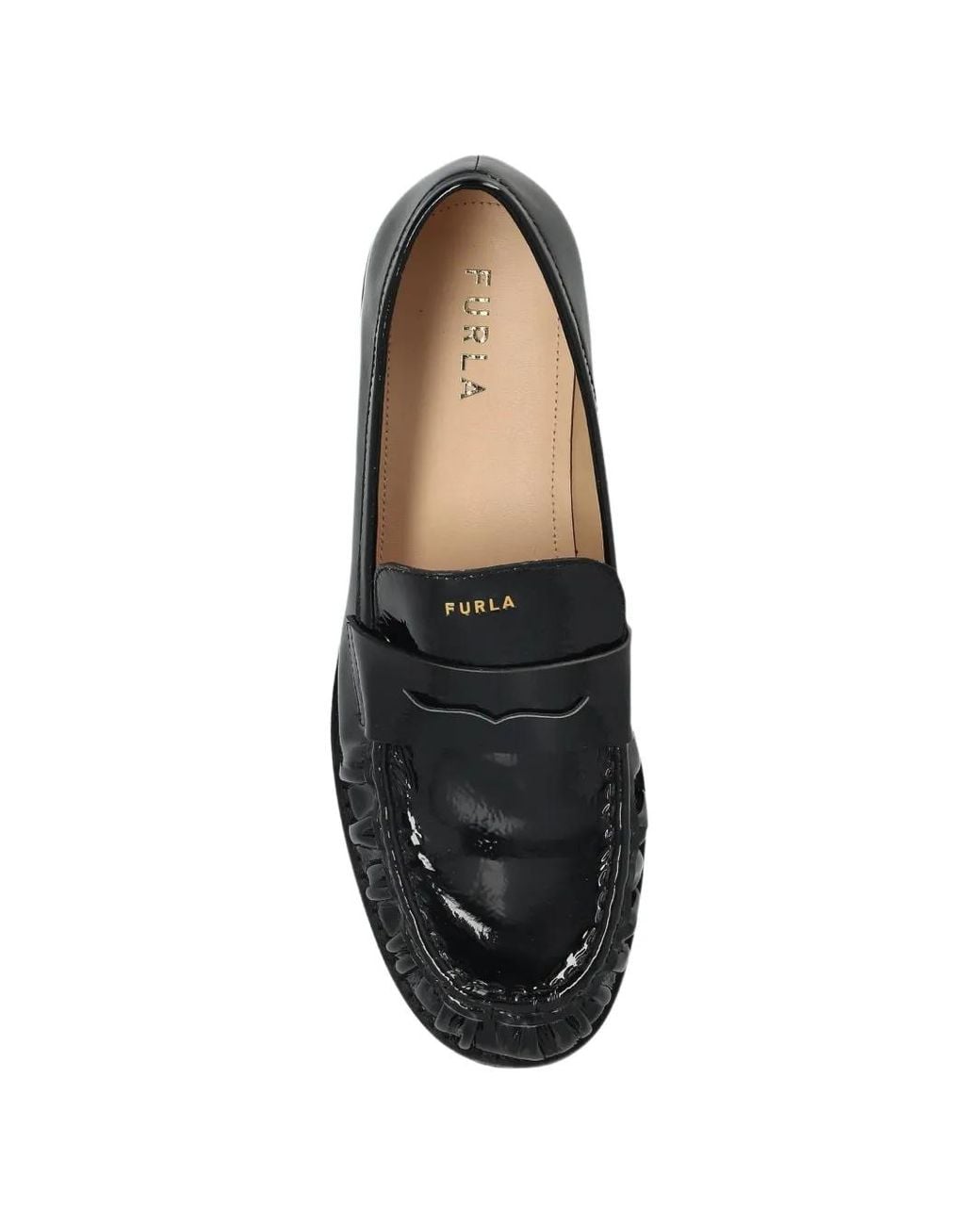 Furla Black Soft Leather Loafers