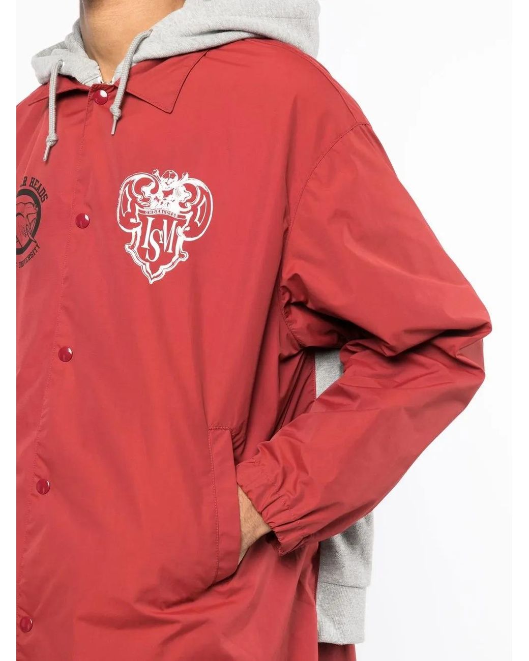 Undercoverism Red Logo-Print Hooded Coat for men