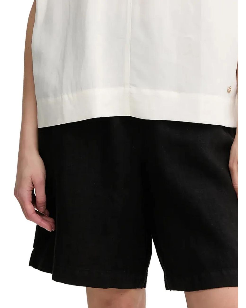 Mos Mosh Black Mmemmie Elasticated Linen Shorts
