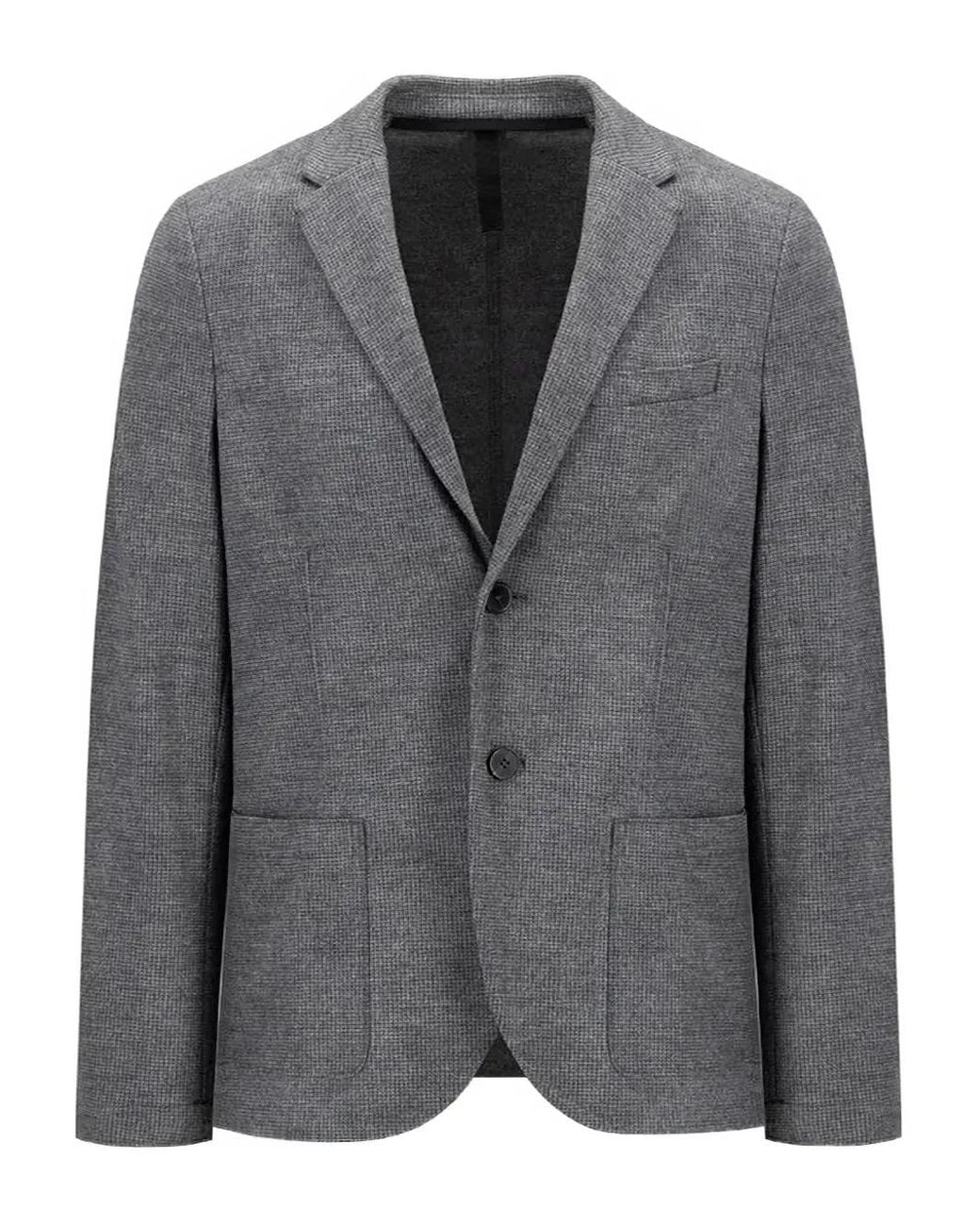 Harris Wharf London Gray Two-Button Wool Blazer for men