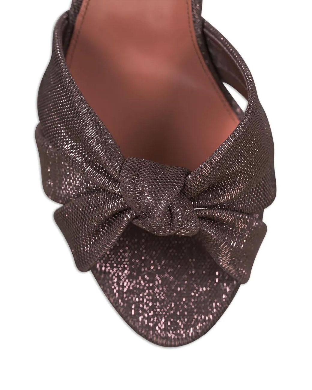 Aquazzura Brown Knotted-Detail Ankle-Strap Sandals