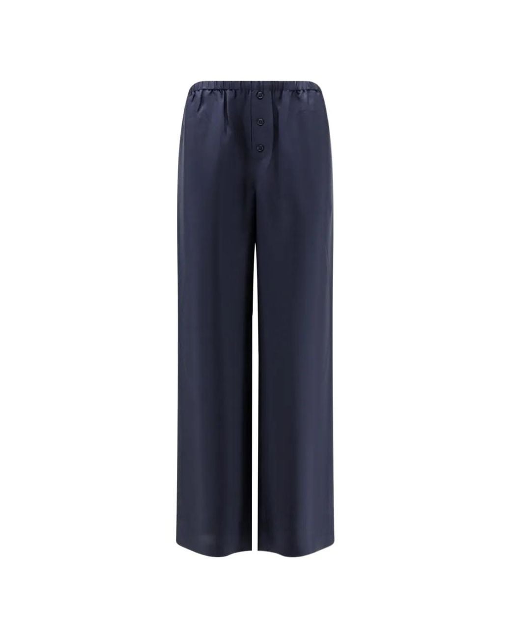 Rohe Blue Silk Wide-Leg Trousers