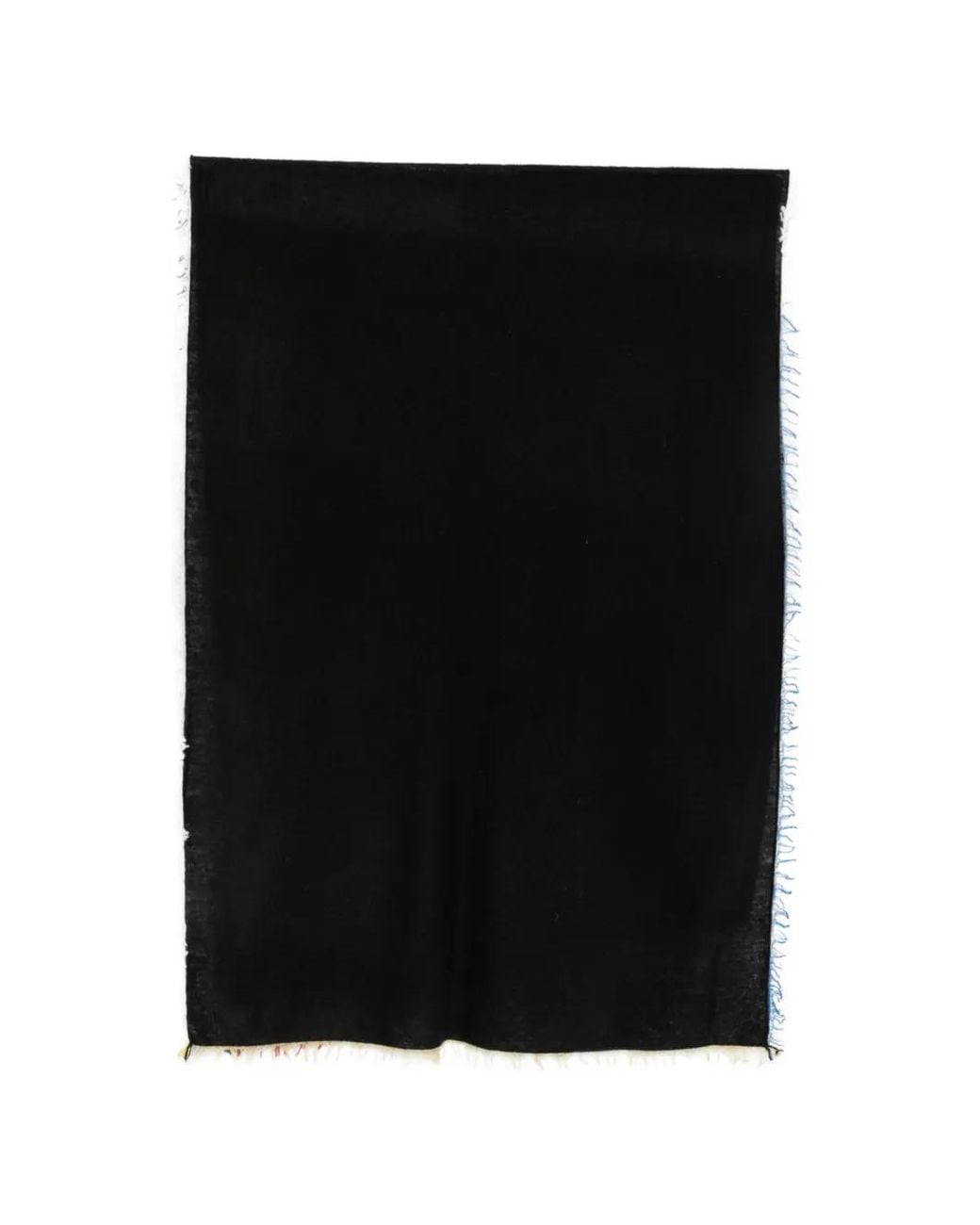 Faliero Sarti Black Addy Frayed-Edge Scarf