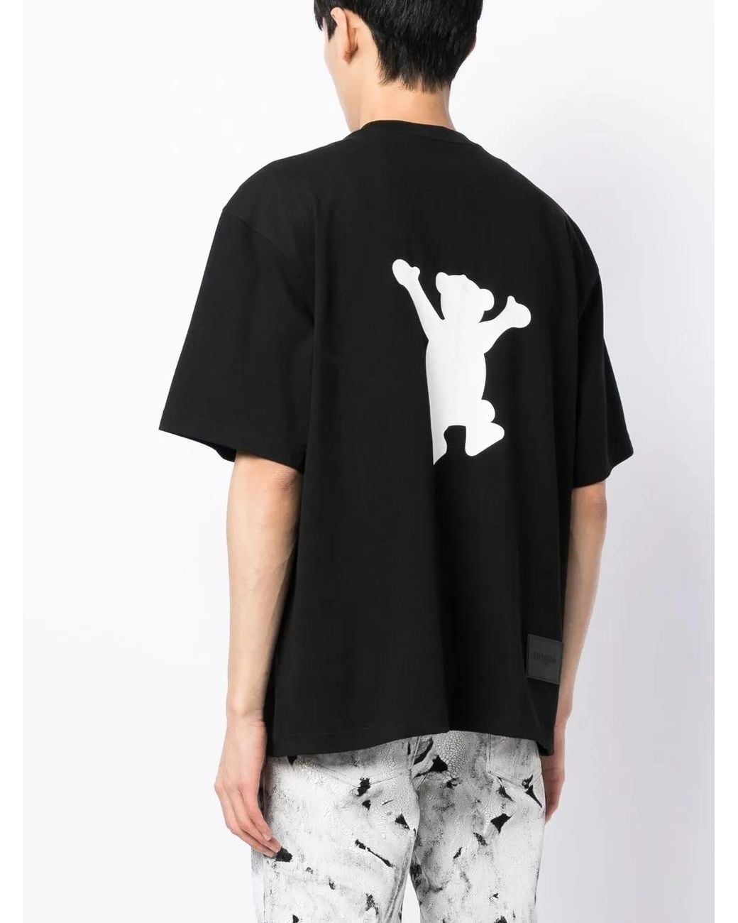 we11done Black Teddy Bear Print T-Shirt