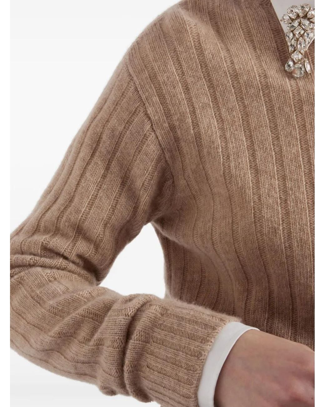 Prada Natural Cropped Re-Cashmere Sweater