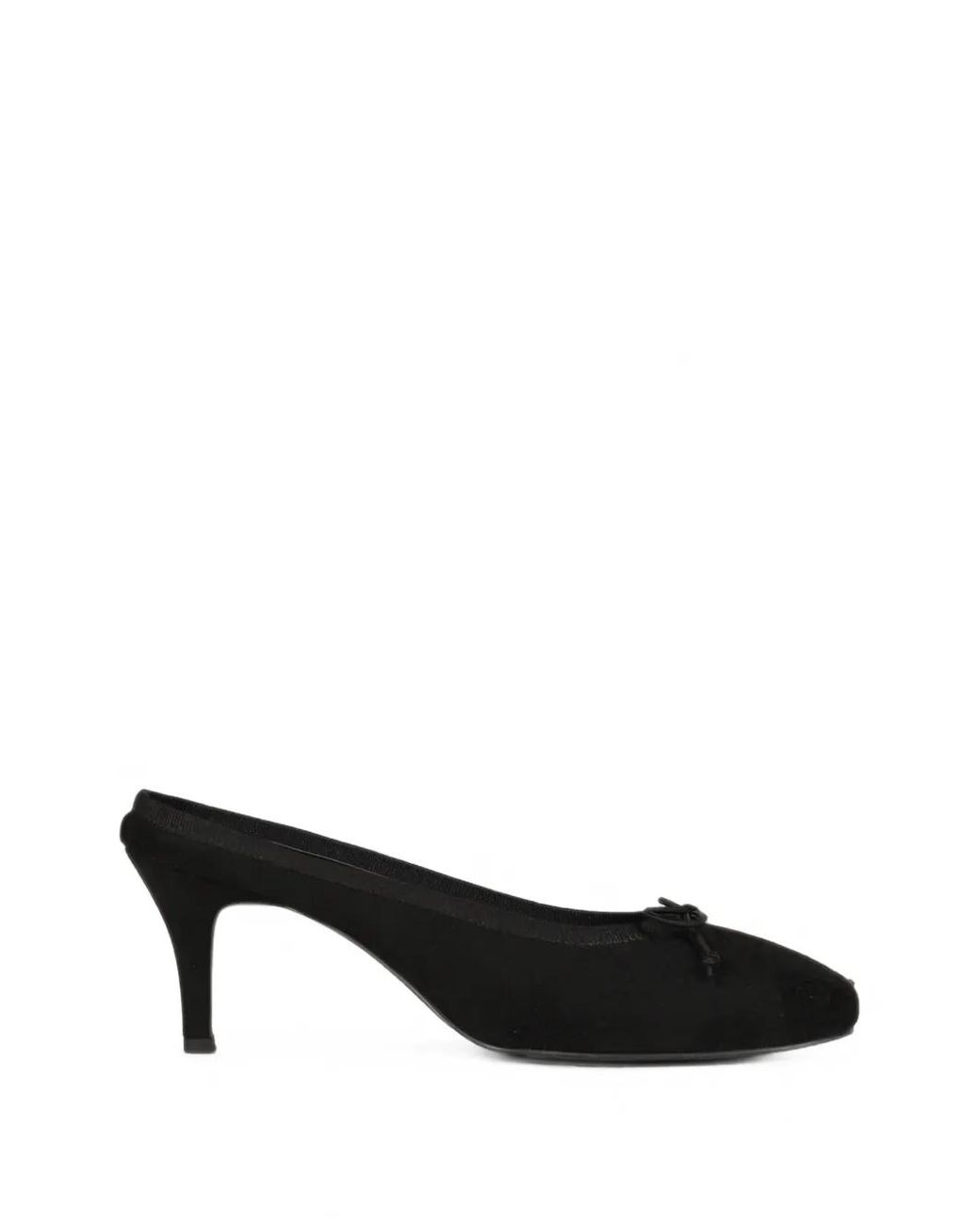 604SERVICE Black Mules Satinées À Talon Et Effet Usé