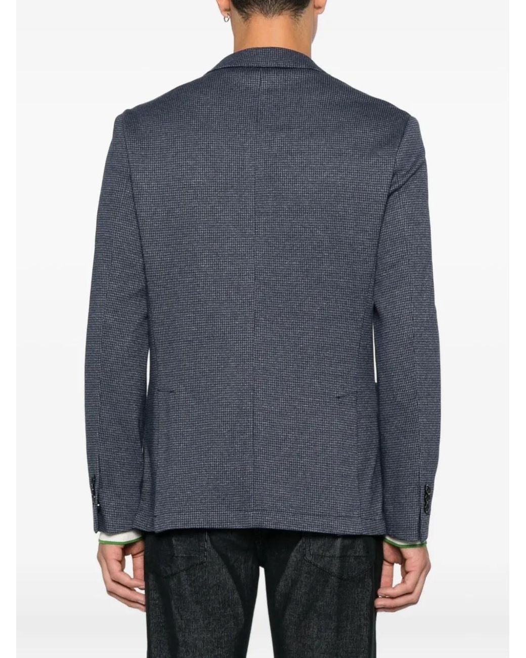 Liu Jo Blue Checked Single-Breasted Blazer for men