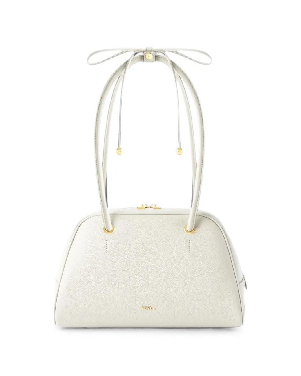 Furla White Poppy Dome M Shoulder Bag
