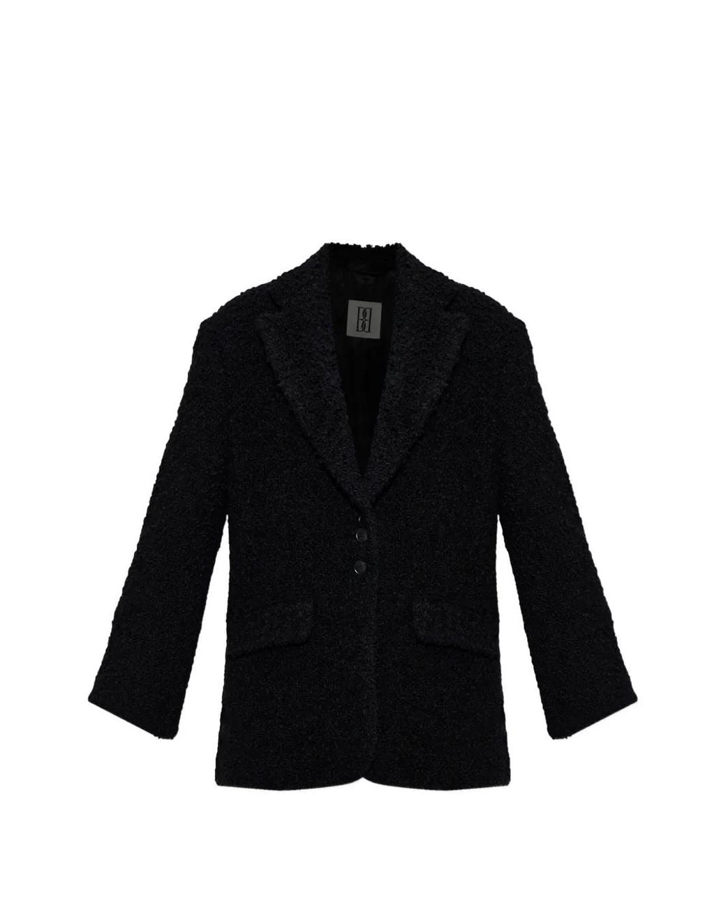 By Malene Birger Black Biena Textured Button Blazer