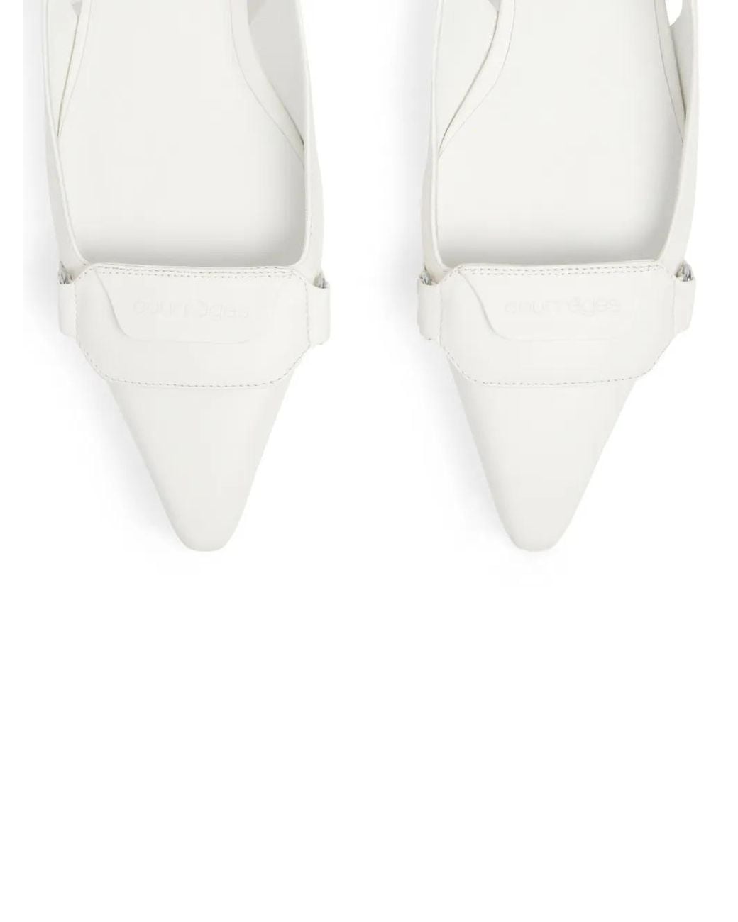 Courreges White Racer Ballet Flats