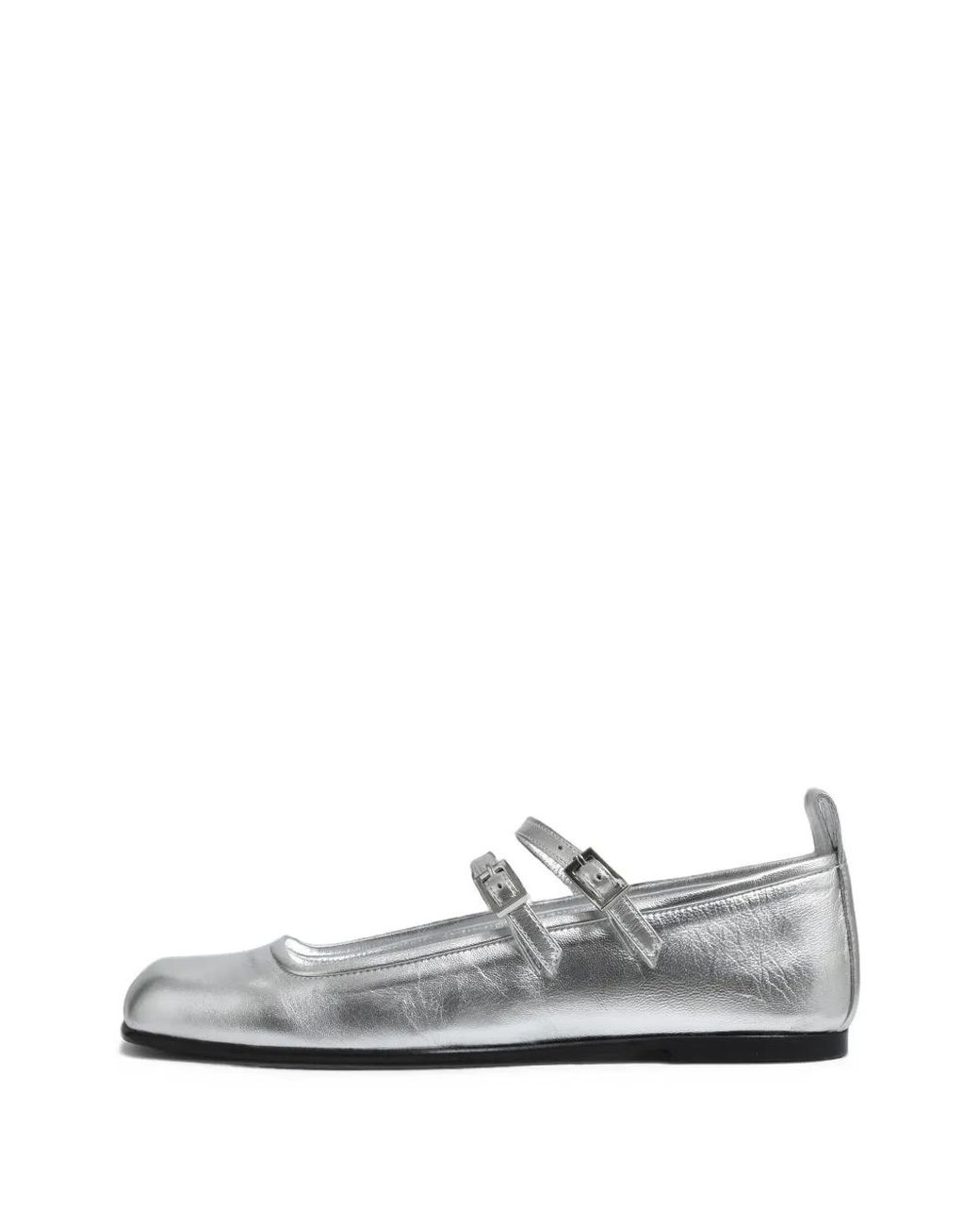 NODALETO White Bulla Rina Buckle Ballet Flats