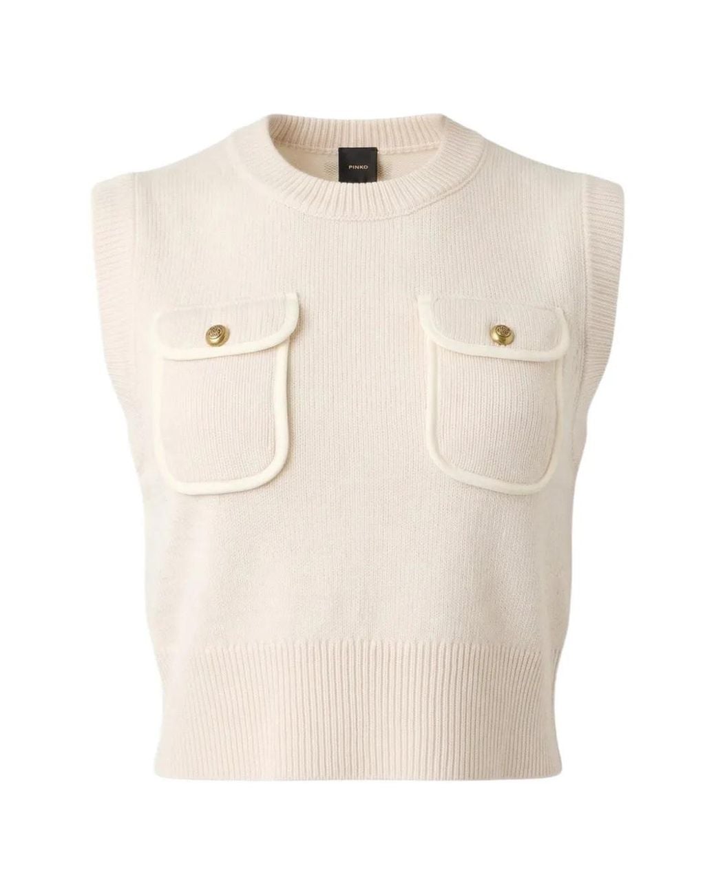 Pinko Natural Débardeur À Poches Boutonnées