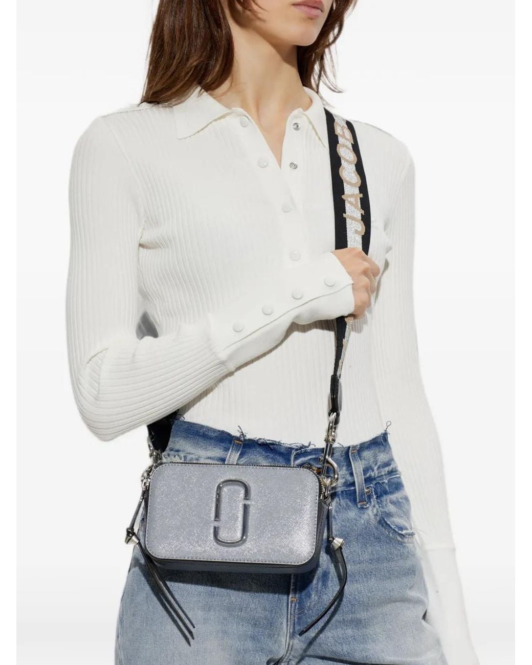 Marc Jacobs Gray The Colorblock Chain Snapshot Bag