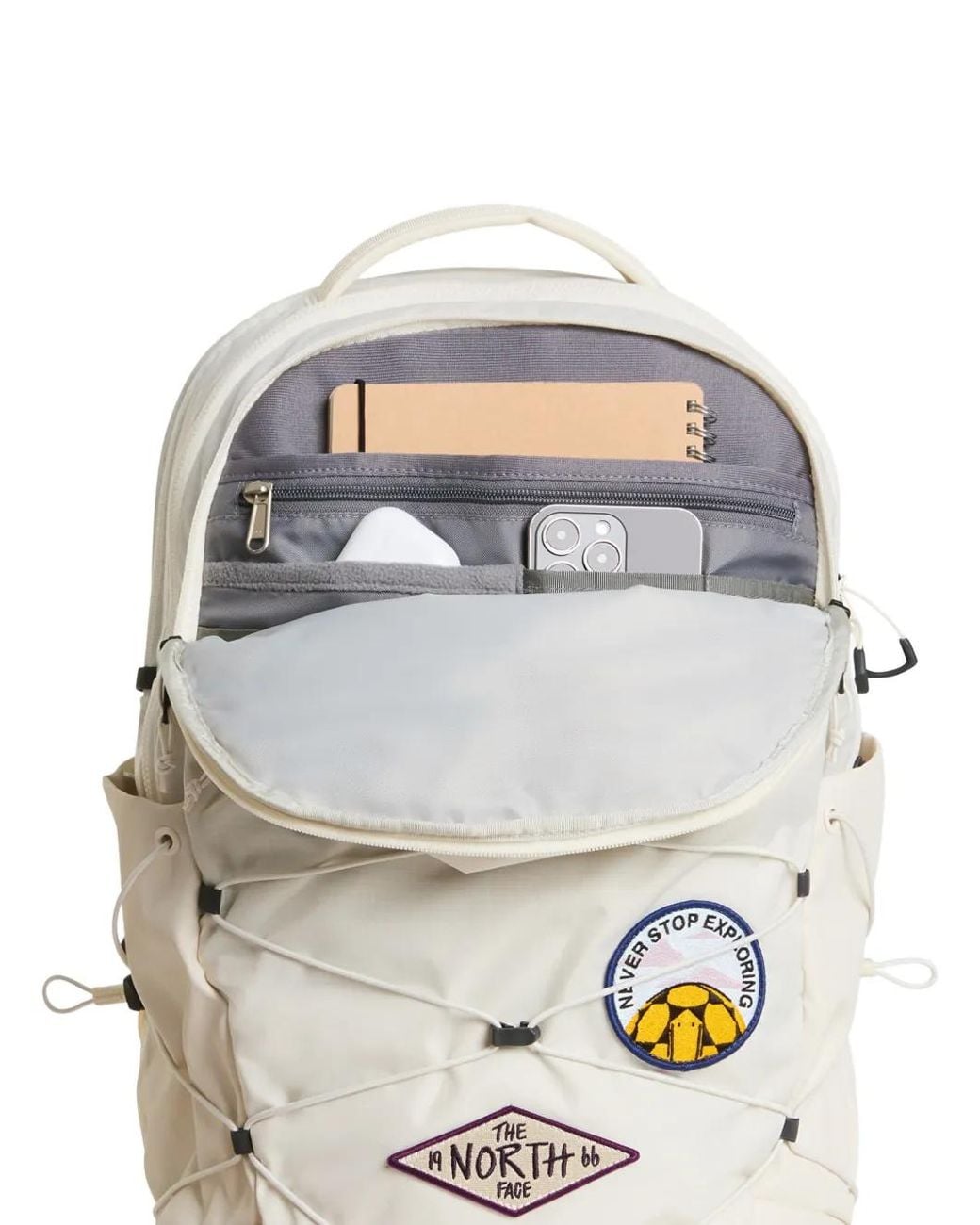 The North Face White Borealis Patch Backpack