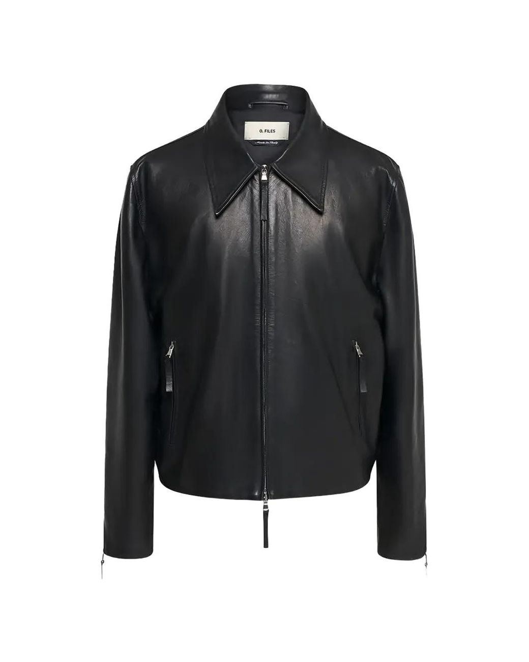 O.FILES Blue Leather Jacket for men