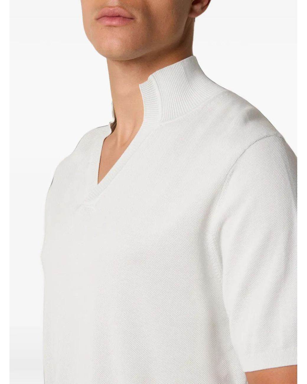 Brooks Brothers White Open-Collar T-Shirt for men