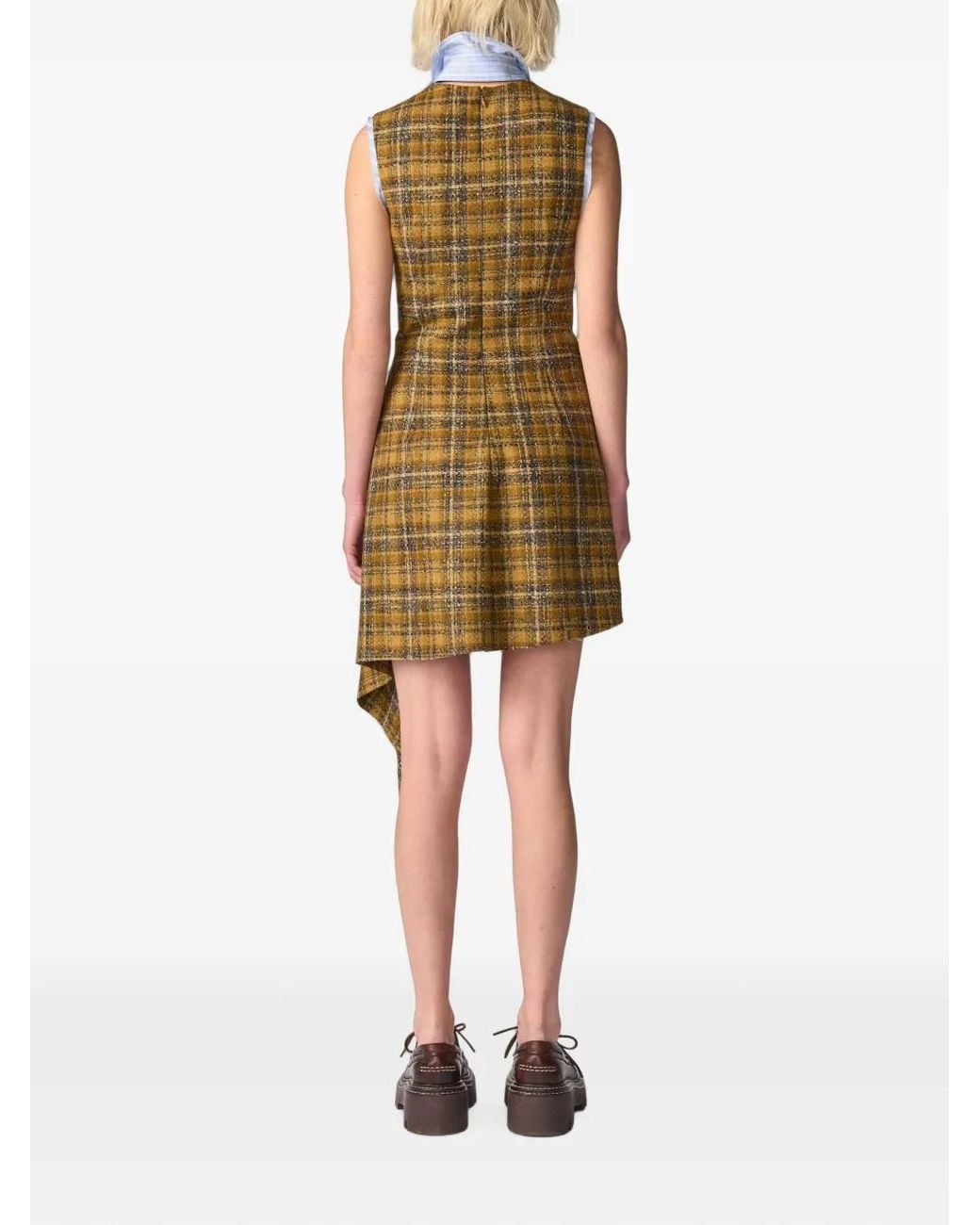 Monse Natural Draped Tweed Mini Dress