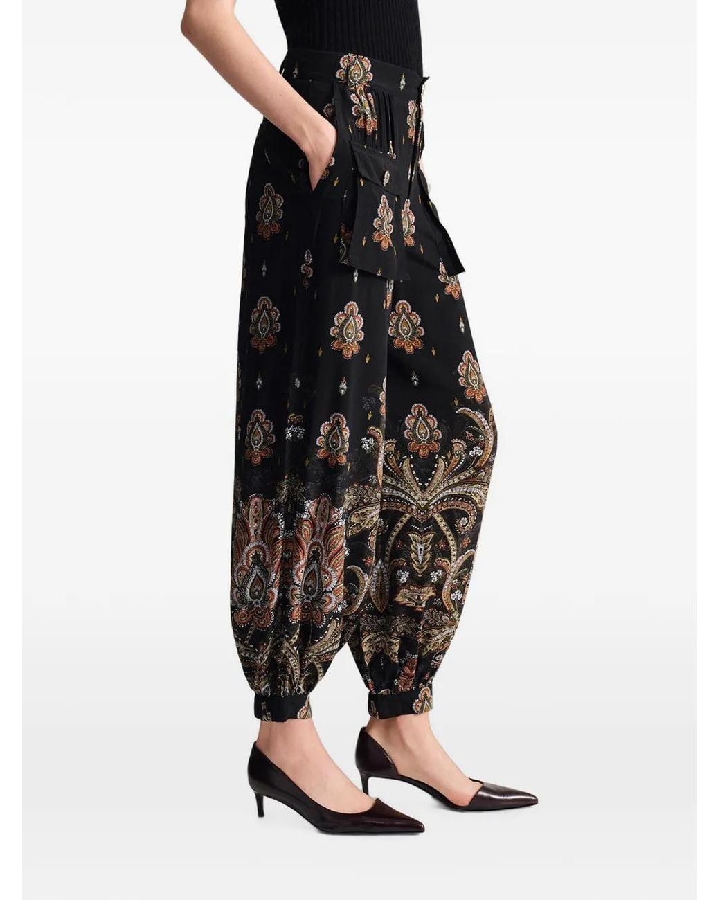 Cara Cara Black Pietro Paisley-Print Track Pants