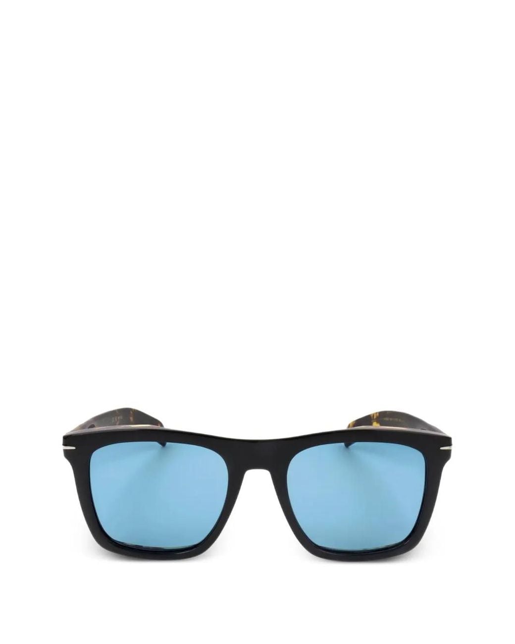 David Beckham Blue Tortoiseshell-Effect Square-Frame Sunglasses for men