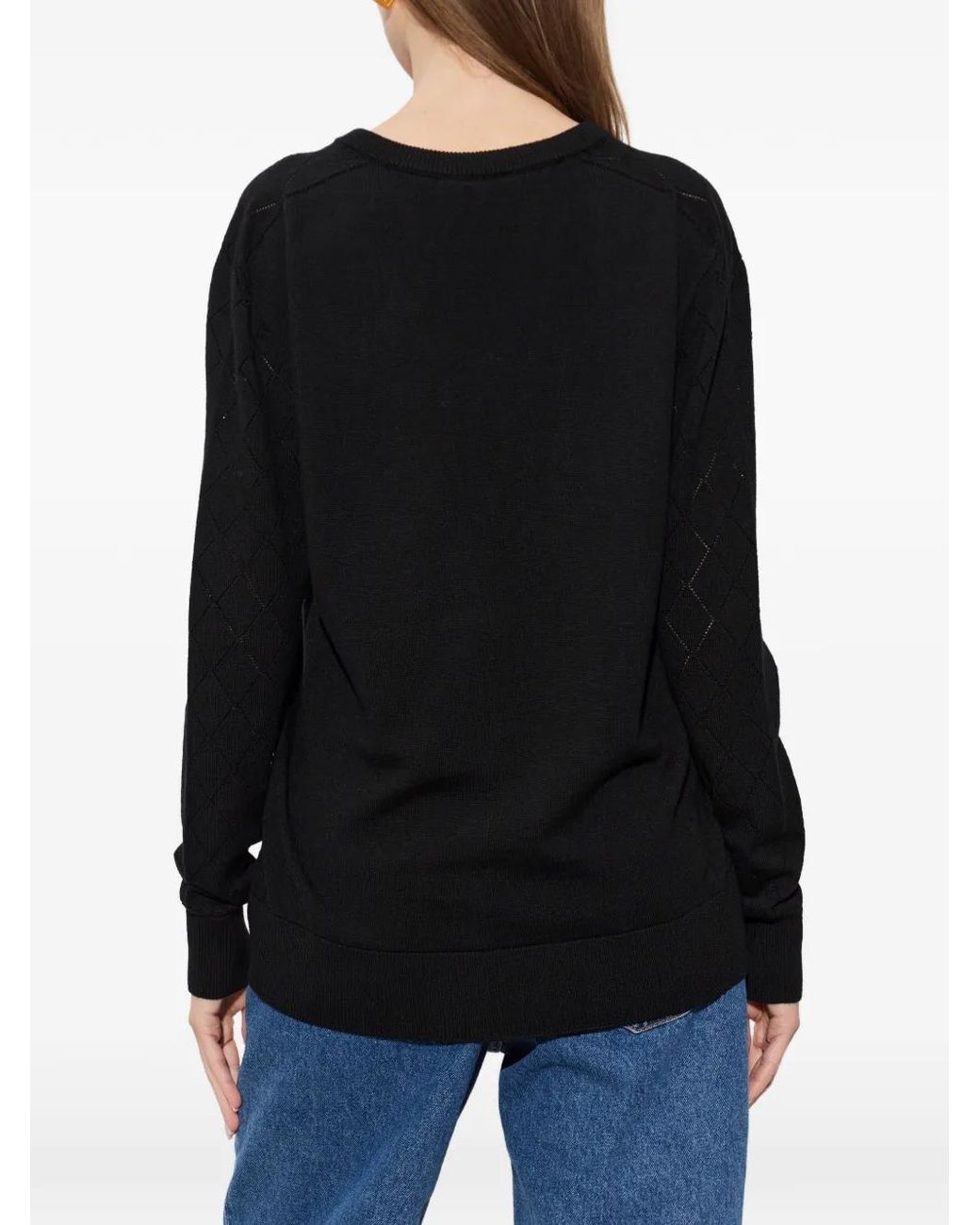 Balmain Black Pullover Mit Rautenmuster