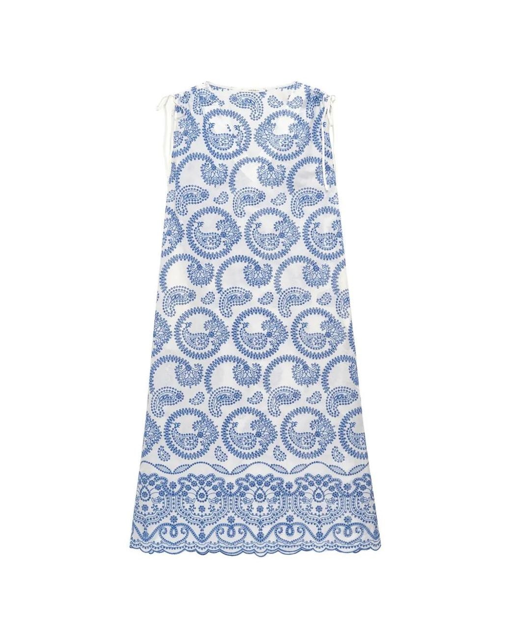 Maliparmi Blue Broderie Anglaise Dress