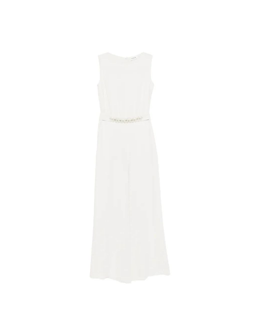 P.A.R.O.S.H. White Flower-Embellishment Jumpsuit