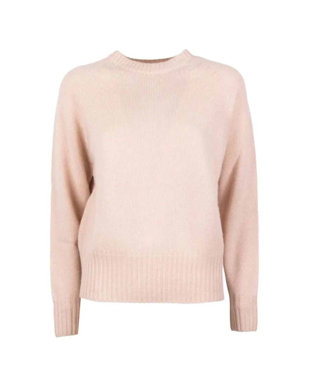 Seventy Pink Long-Sleeve Ribbed-Trim Sweater