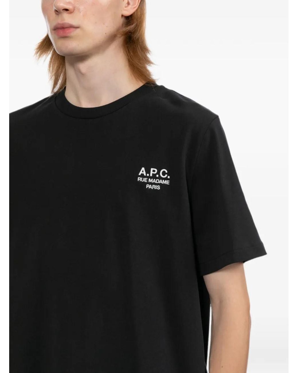 A.P.C. Black Standard Rue Madame T-Shirt for men