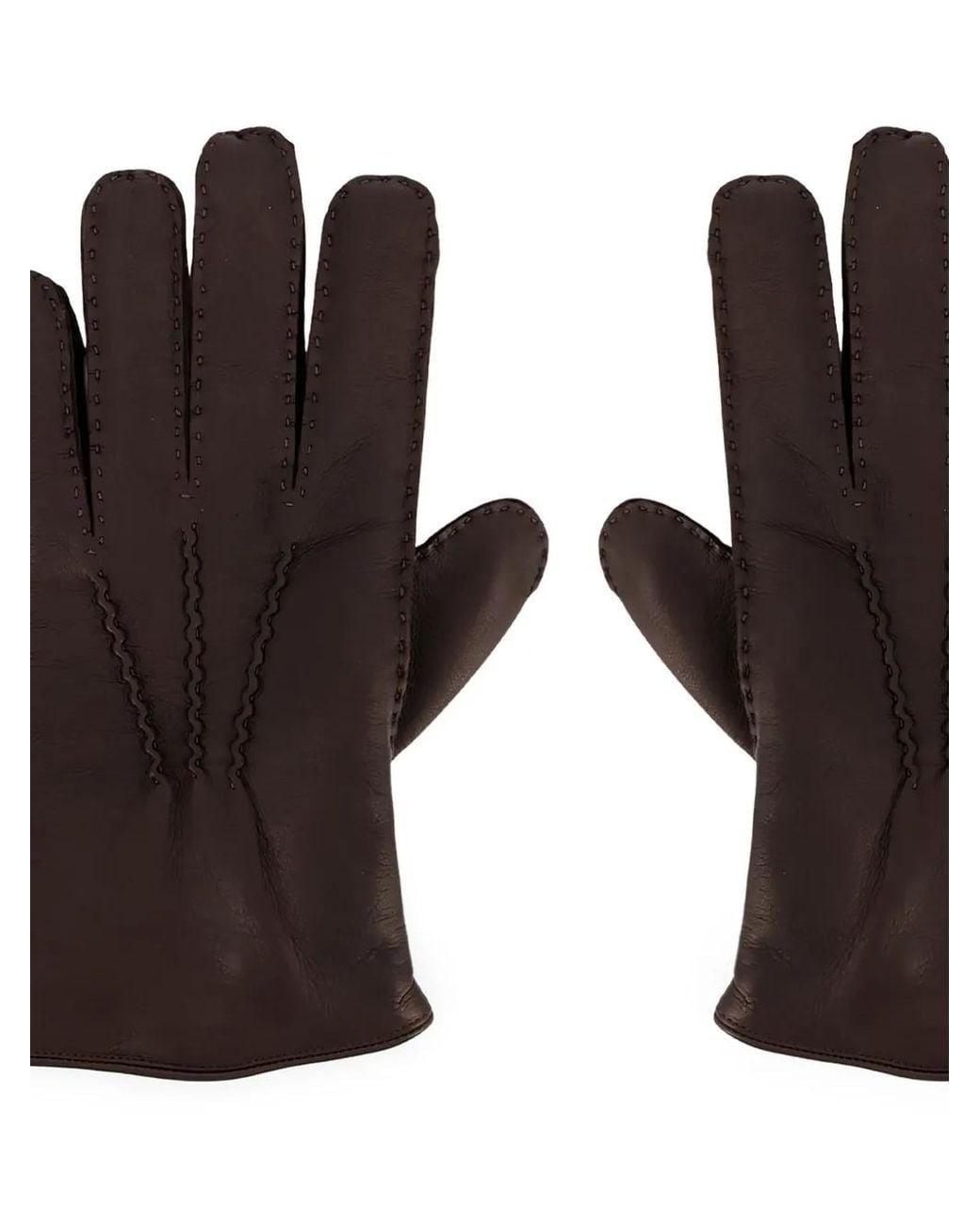 Orciani Black Stitched Gloves for men