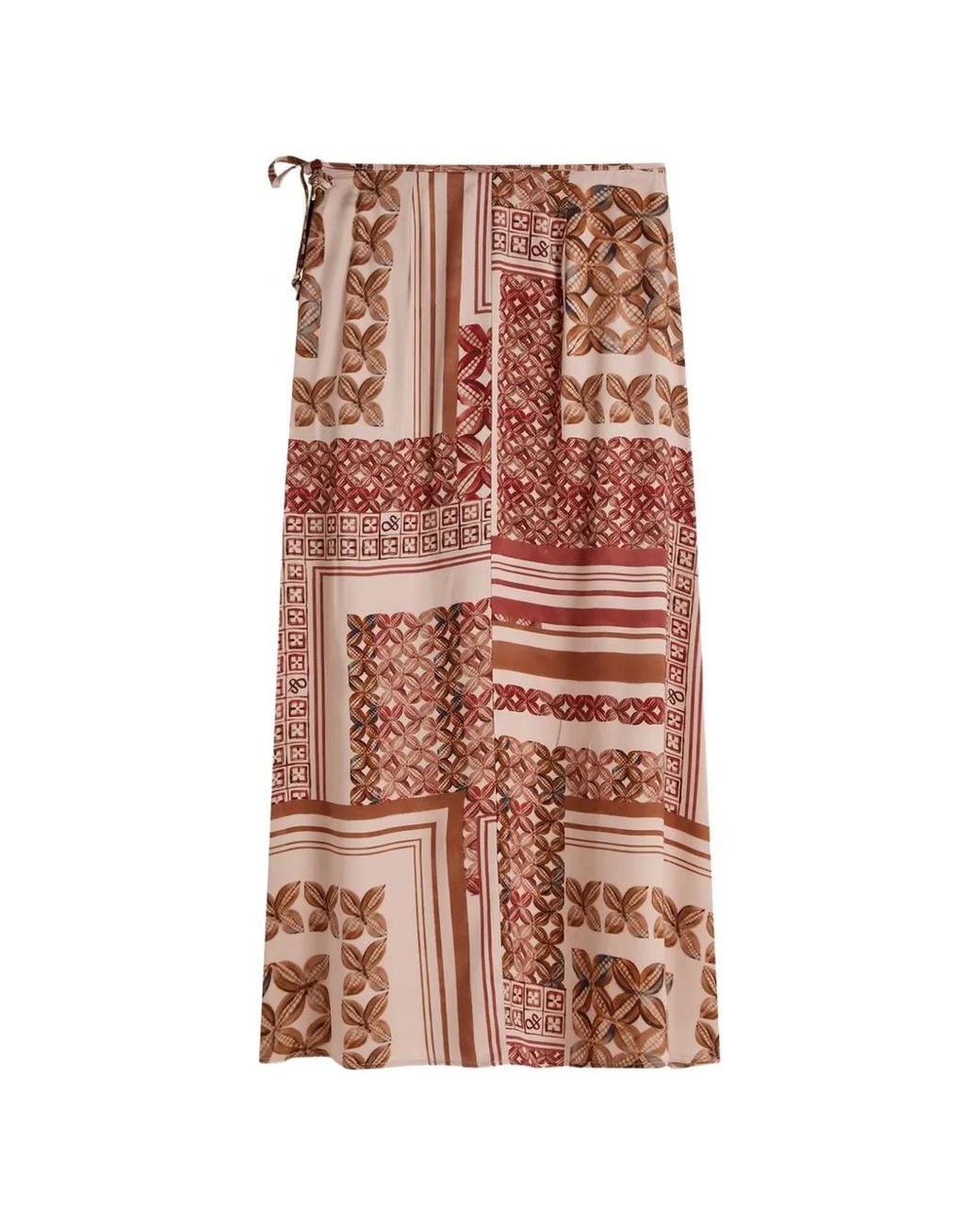Scotch & Soda Natural Tile-Print Wrap Maxi Skirt