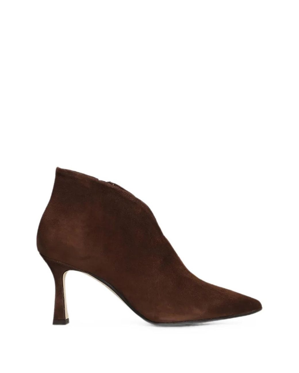 The Seller Brown Pointed-Toe V-Cut Ankle Boots