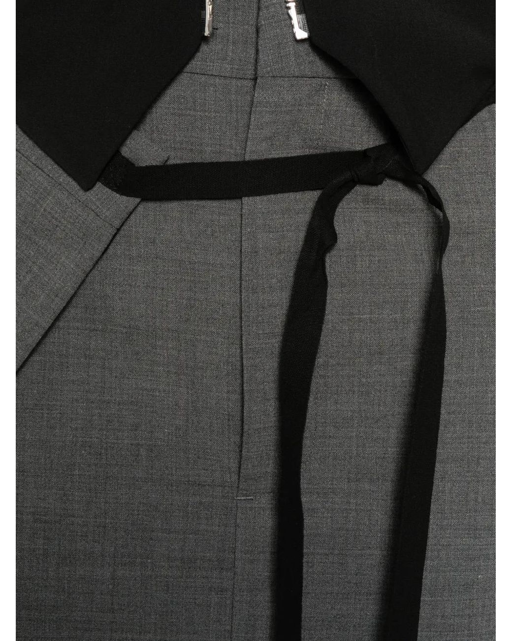 MM6 by Maison Margiela Gray Wool-Blend Wrap Skirt