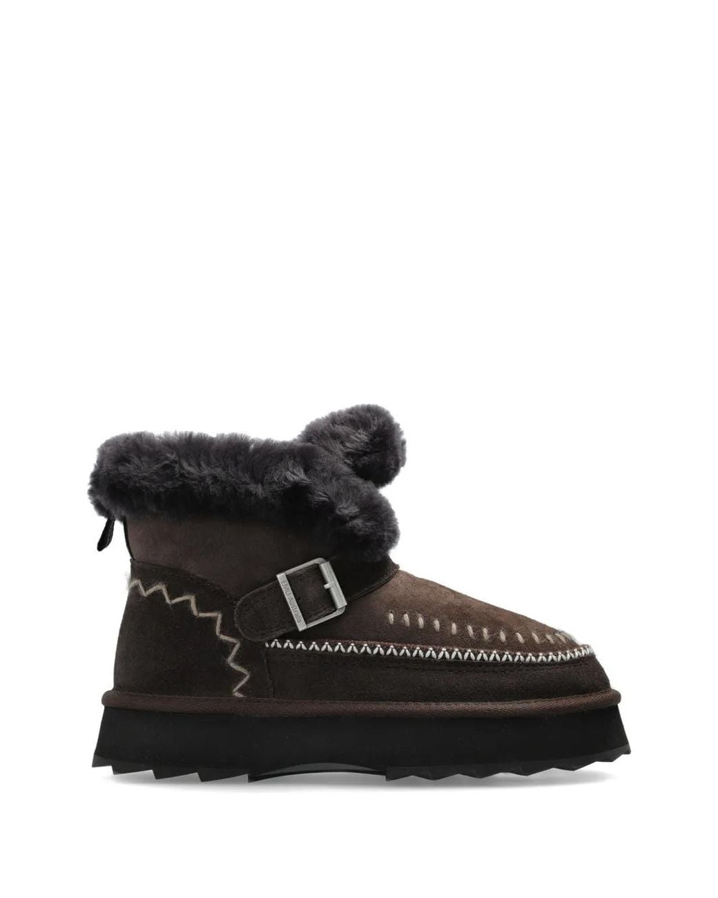 EMU Black Sunnie Shearling-Trim Platform Boots